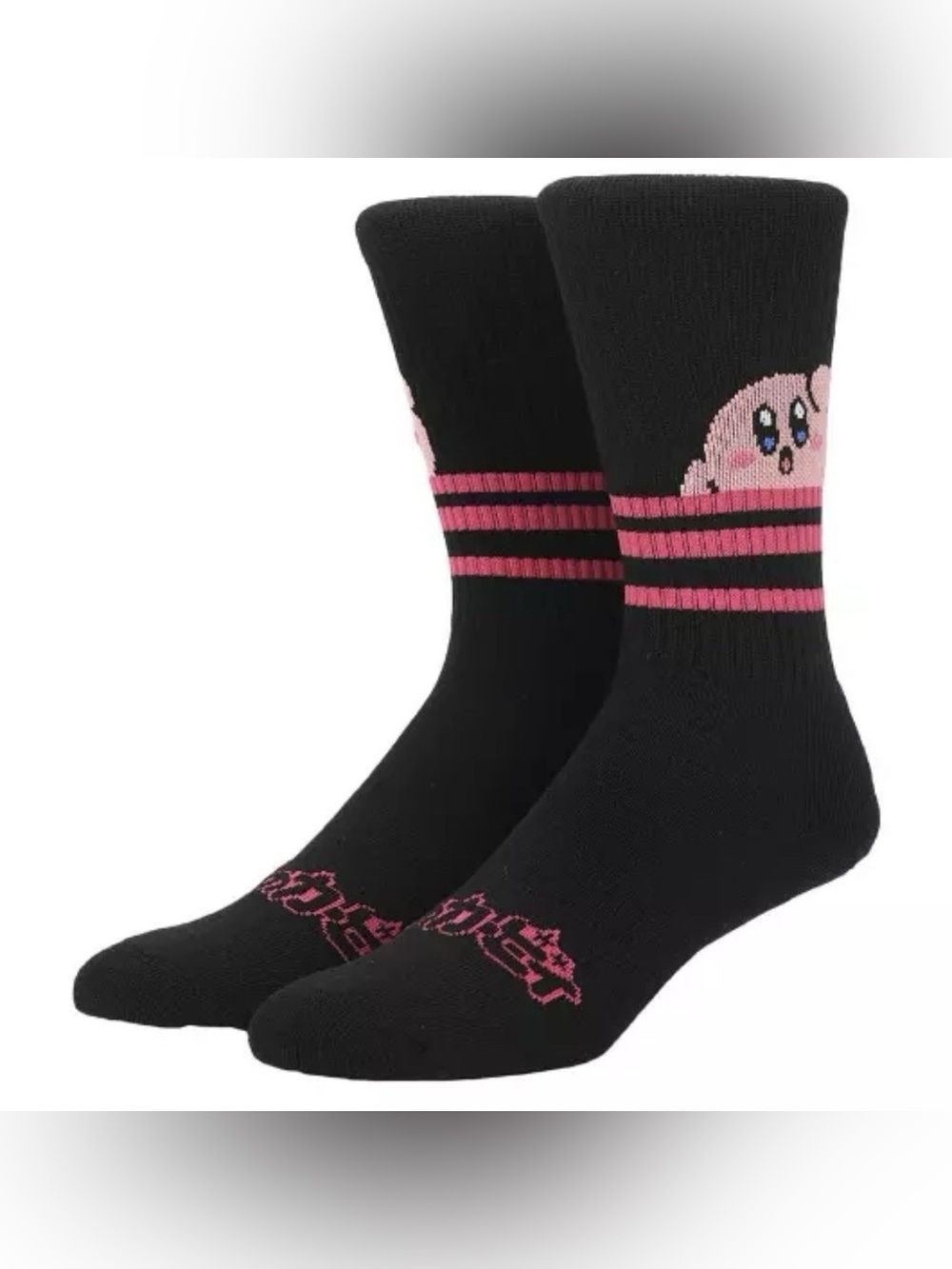 Kirby Peek-A-Boo Crew Socks Official Nintendo Shoe Size 6.5-12.5